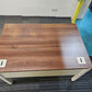 Walnut finish study desk with contrasting white legs and modesty panel 120cm x 80cm