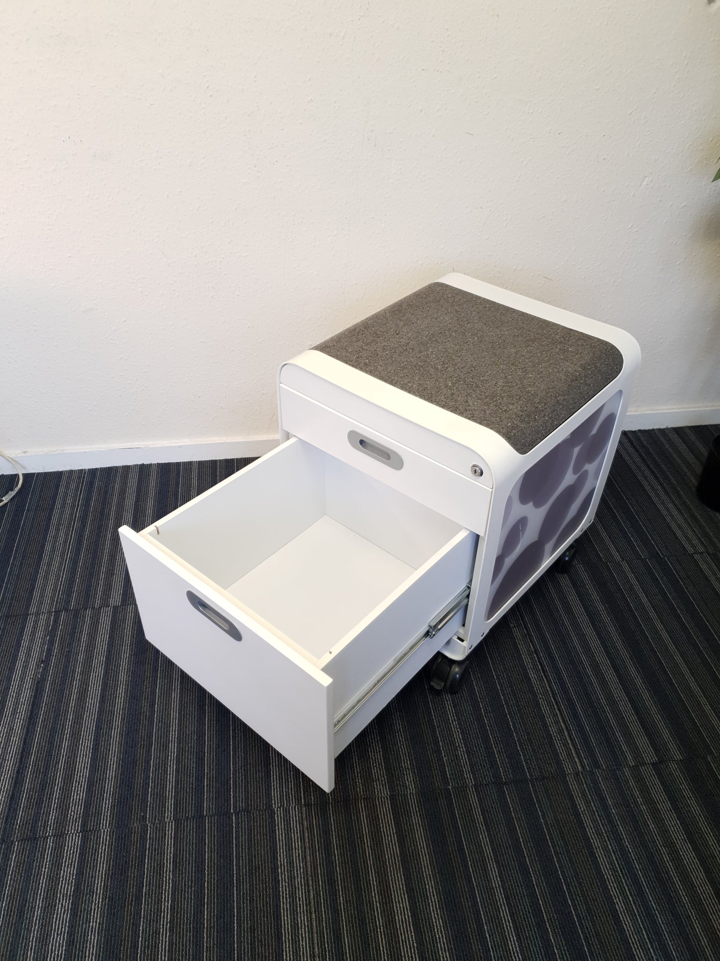 Under desk pedestal, drawers with integrated seat pad W 48cm  x D 50cm x H 58cm
