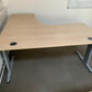Secondhand Beech Single Curved Desk 140cm x 80cm x 100