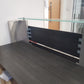 second hand reception desk in silver and black