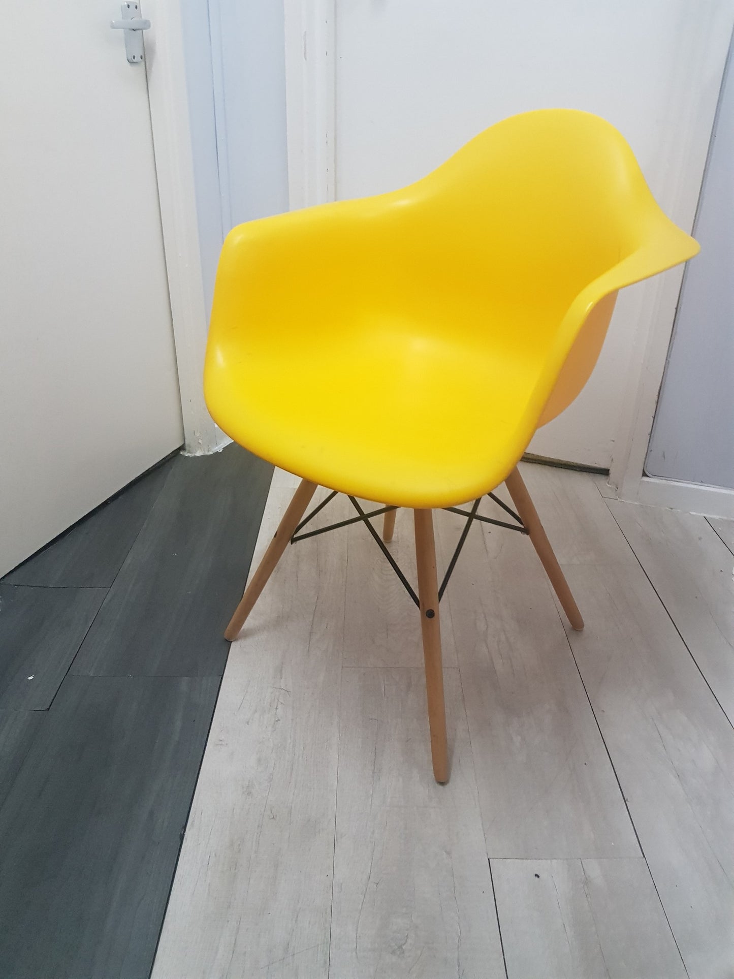 Plastic Eiffel Armchair in Mustard