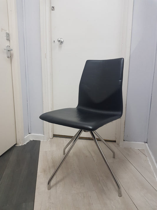 Black Office Meeting Chair with stick legs