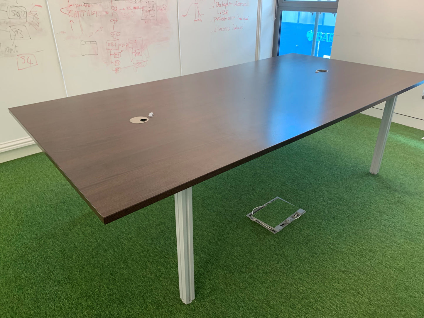 modern conference room table in walnut