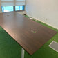 2400mm Boardroom table in walnut on green carpet
