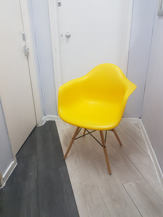 Plastic Eiffel Armchair in Mustard