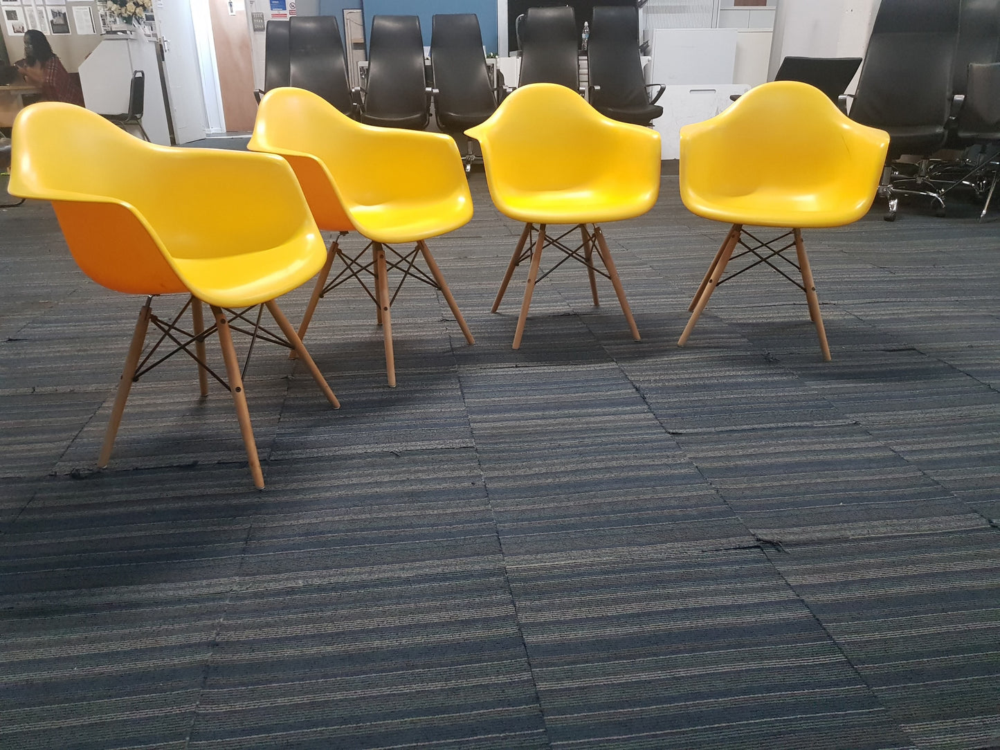 Plastic Eiffel Armchair in Mustard