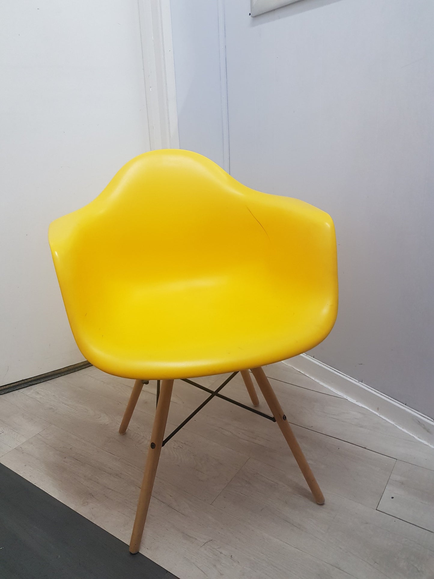 Plastic Eiffel Armchair in Mustard