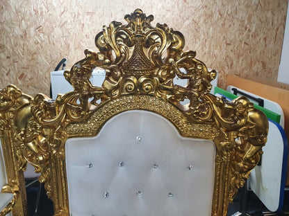 X1 Royal Luxury gold colour throne chair for weddings and banqueting events