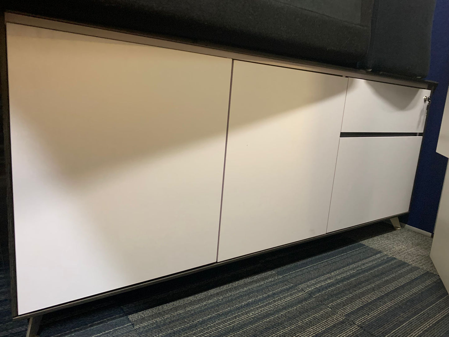 Pre-owned Dark Wood Executive Desk with Return L shape