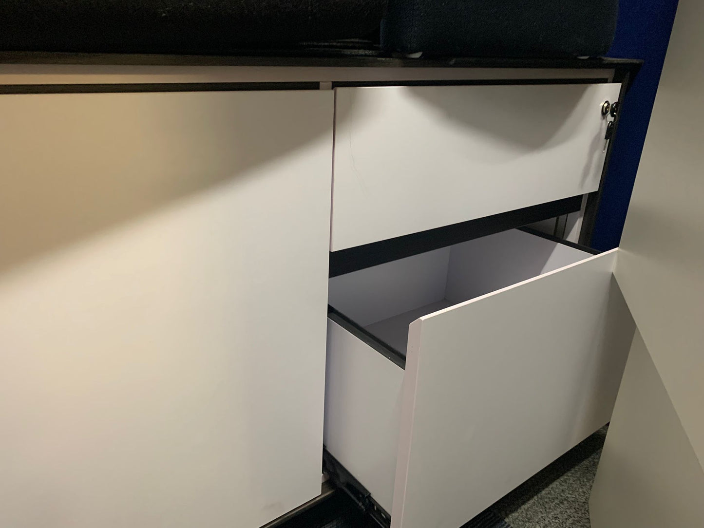 Pre-owned Dark Wood Executive Desk with Return L shape