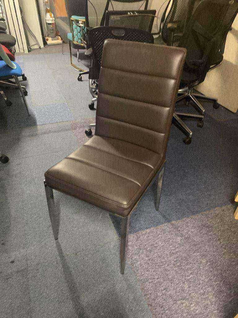 Used leather look chairs brown dining meeting office