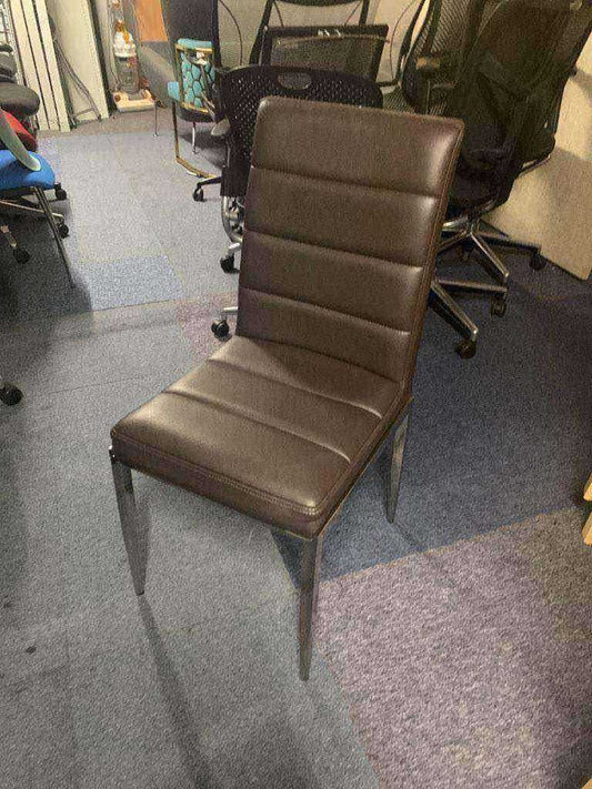 Used leather look chairs brown dining meeting office