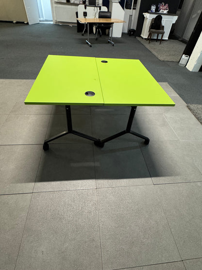 Verco Folding Colour Office Table Mobile lime green conference 120cm x 65cm