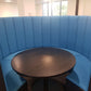 Blue ribbed meeting pod for office