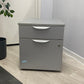 Grey 2-drawer small office cabinet, under desk unit D (57CM H 50CM W 41CM)