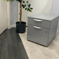 Grey 2-drawer small office cabinet, under desk unit D (57CM H 50CM W 41CM)