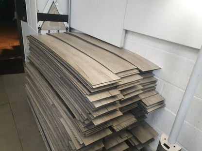 Heavy duty high quality vinyl flooring tile in a neutral mushroom colour 151.6cm x 22.8cm