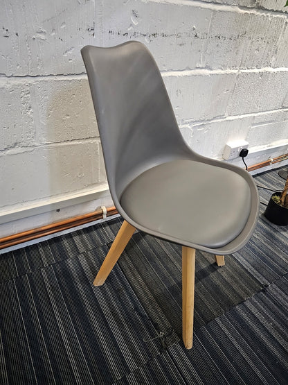 Moulded Coloured Dining Chair by Mmilo Eiffel Style with Plastic Padded Seat