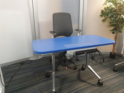 Blue Folding Desk (W= 120cm H= 73cm D= 60cm)