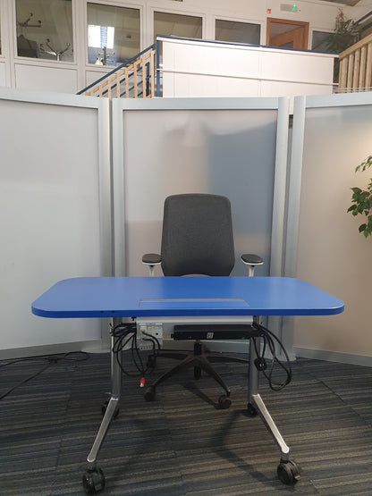 Blue Folding Desk (W= 120cm H= 73cm D= 60cm)