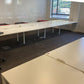 Pre-Owned White Office Pod Desk - 8 Seater- 140cm x 80cm per tabletop