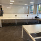Pre-Owned White Office Pod Desk - 8 Seater- 140cm x 80cm per tabletop