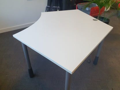 White Office Arc Corner Table 173cm x 80cm