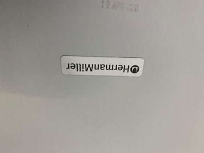 Herman Miller Three person office bench desk in white, 3 seater arc table