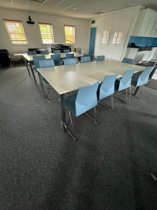 White canteen and training room table 207cm x 95cm