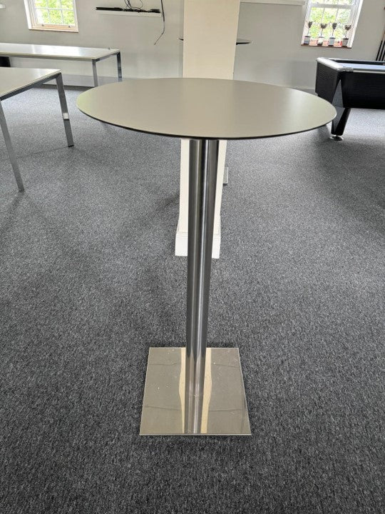 White table on chrome leg