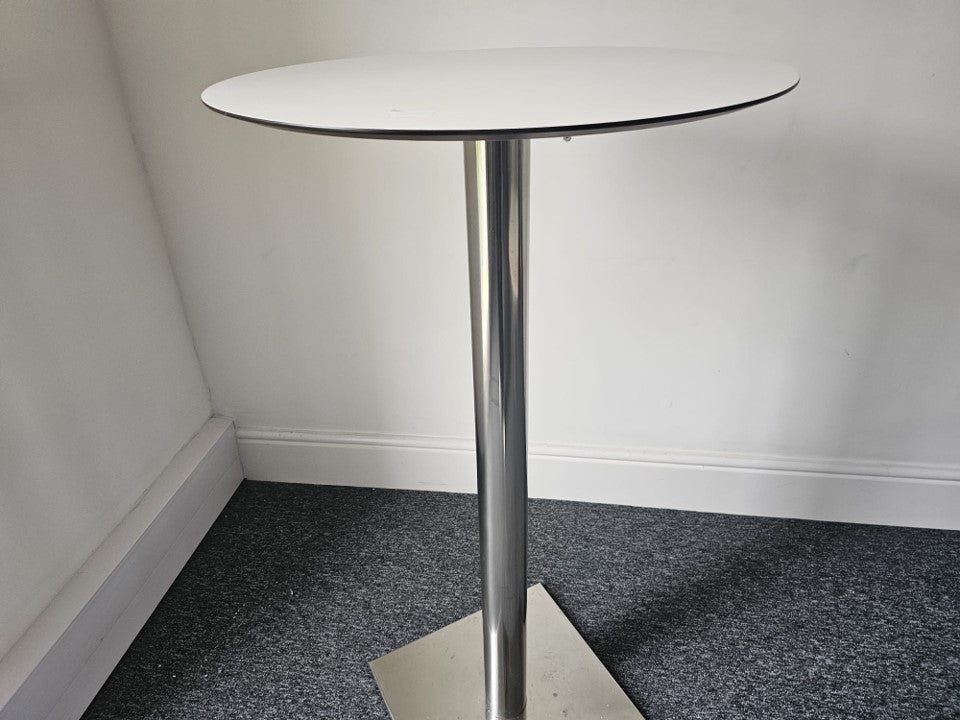 Round Tall White Canteen Room Bar Table