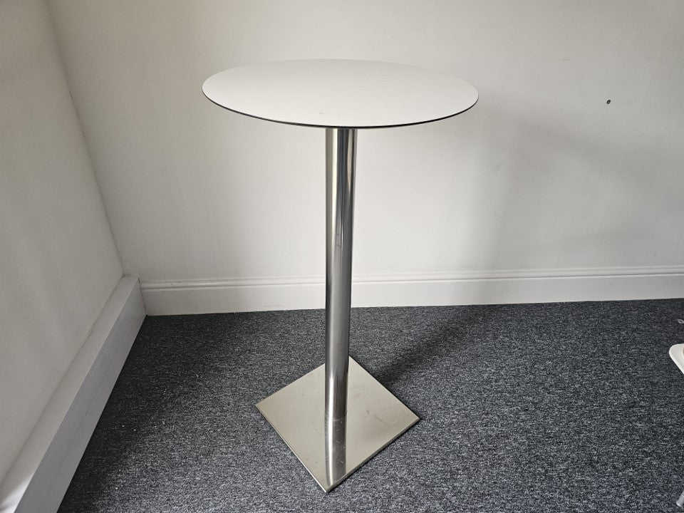 Round Tall White Canteen Room Bar Table