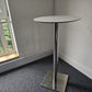 White pub table on silver chrome leg