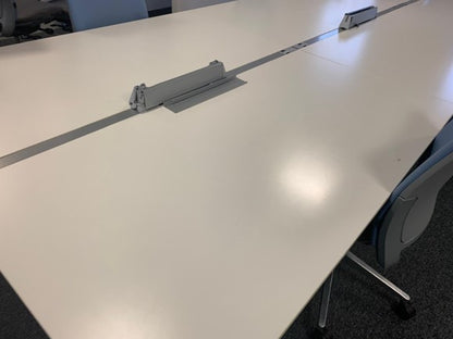 Used 4 Seater Office Bench Desk 160cm x 320cm - White desks - Corporate Officespace