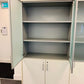 White glass bookshelves large cupboard