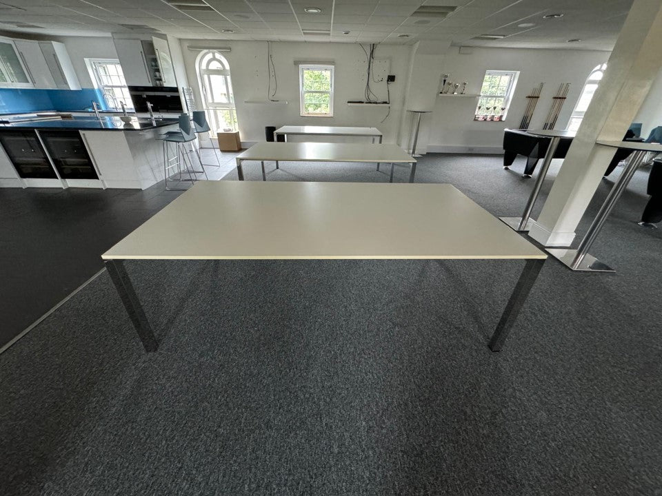 White Meeting Tables in common room