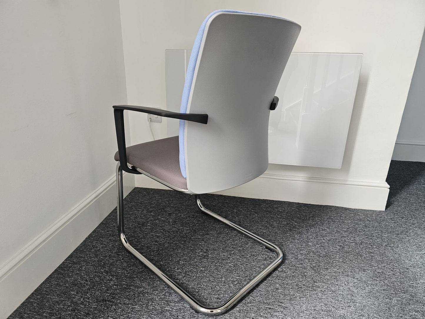 Grey Back of boardroom chair