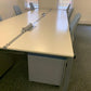 6 pod desk with 6 grey under desk drawers