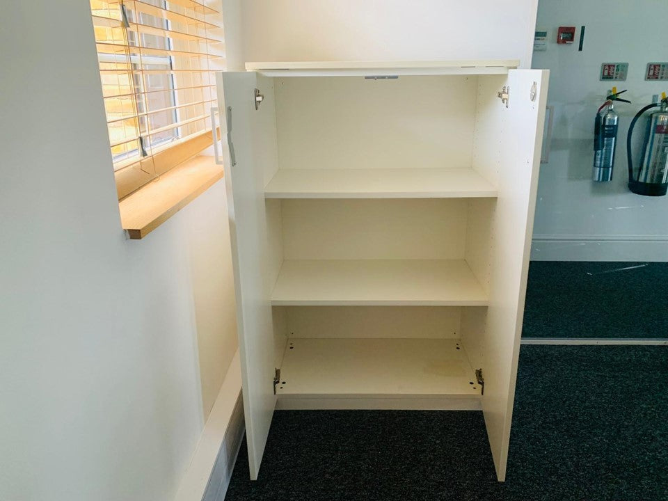 Two shelves, three tiers white cupboard