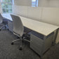White Two Person Desk Bank - 1600mm Tabletop - 320cm x 80cm