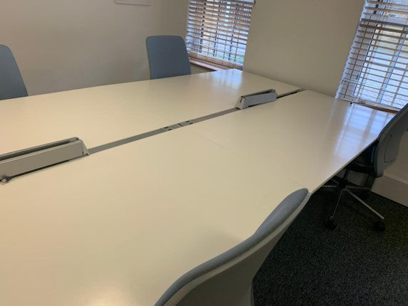Used 4 Seater Office Bench Desk 160cm x 320cm - White desks - Corporate Officespace