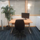 Wood fiinish desk modesty panel metal legs