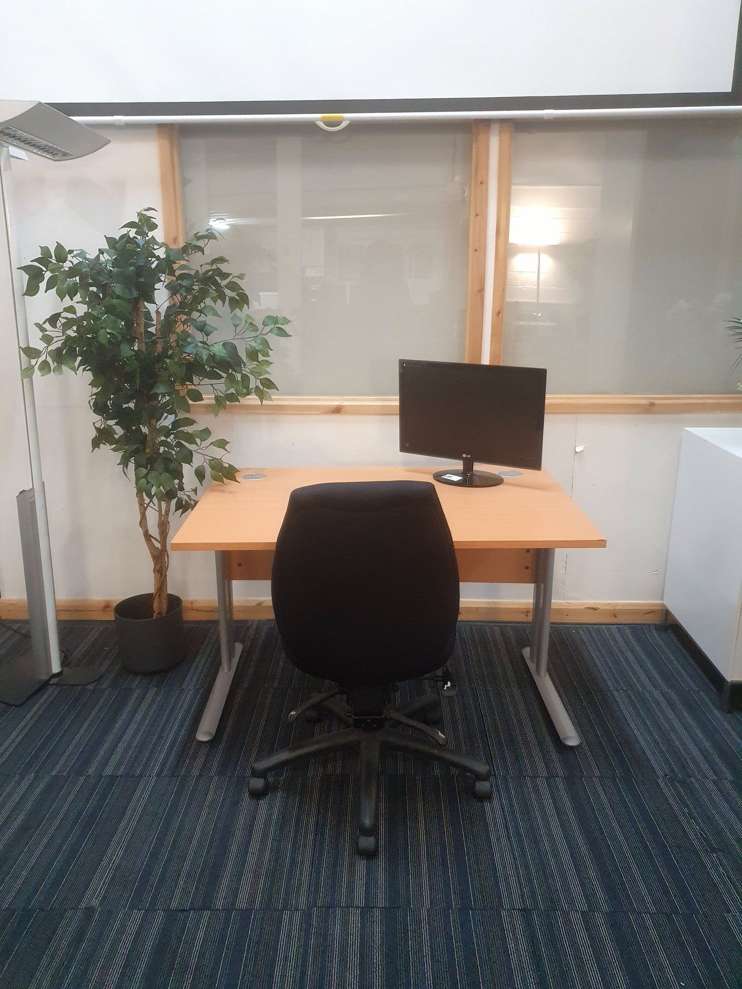 Wood fiinish desk modesty panel metal legs