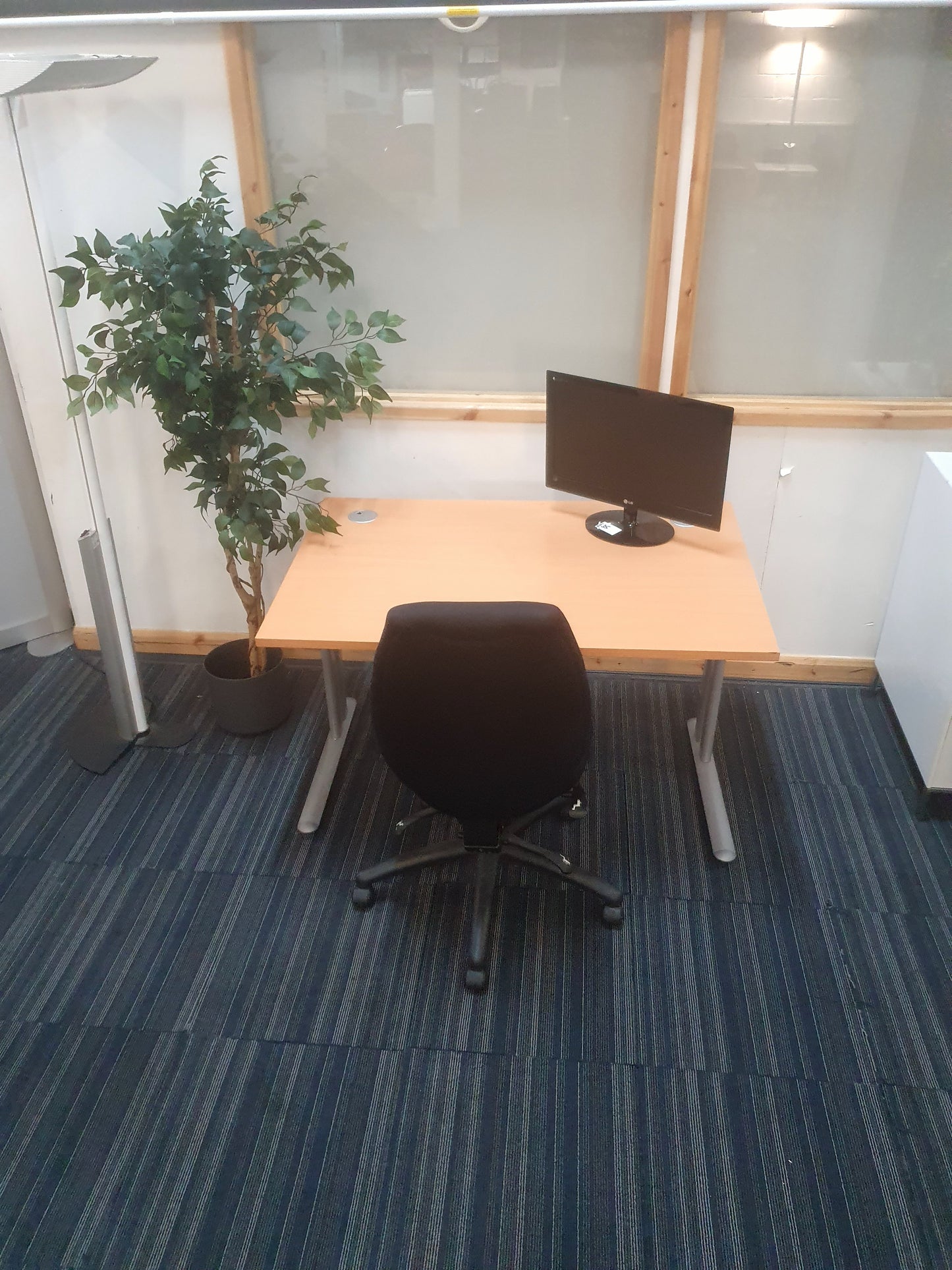 Wood fiinish desk modesty panel metal legs