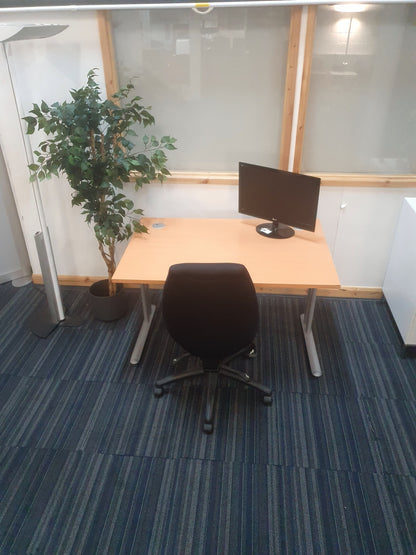 Wood fiinish desk modesty panel metal legs