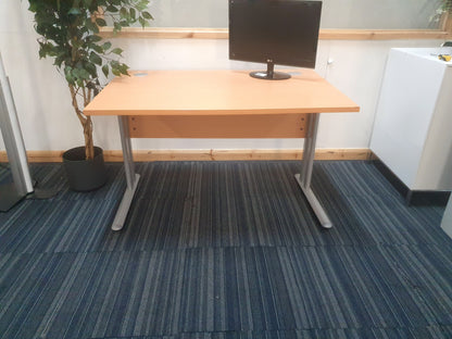 Wood fiinish desk modesty panel metal legs