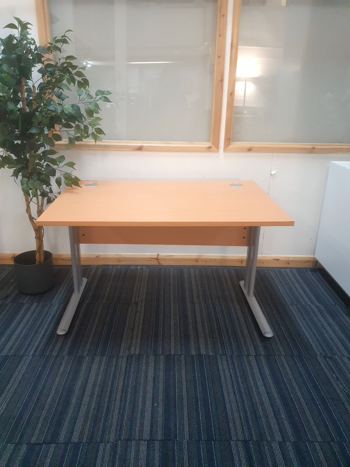 Wood fiinish desk modesty panel metal legs