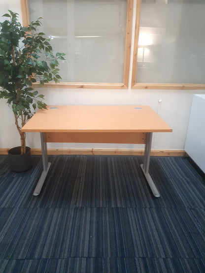 Wood fiinish desk modesty panel metal legs