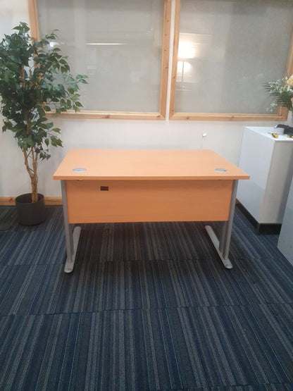 Wood fiinish desk modesty panel metal legs
