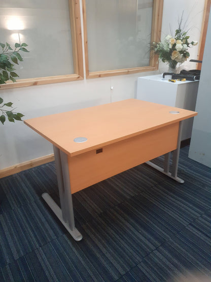 Wood fiinish desk modesty panel metal legs